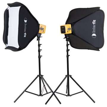 Interfit Honey Badger 320Ws 2-Light Kit, Compact, Yellow (HB3202K1)