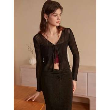 CIDER Trendy Bow Tie Front Cardigans for Women