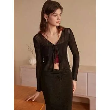 CIDER Trendy Bow Tie Front Cardigans for Women