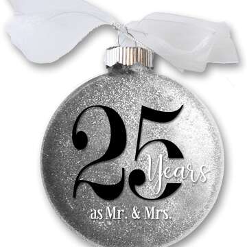 25th Wedding Anniversary Ornament for Couples