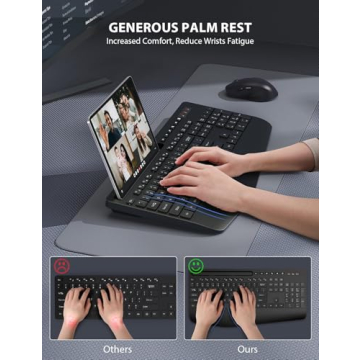 Trueque Wireless Ergonomic Keyboard & Mouse Combo for Comfort