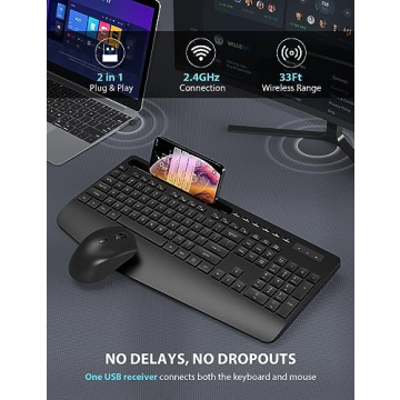 Trueque Wireless Ergonomic Keyboard & Mouse Combo for Comfort