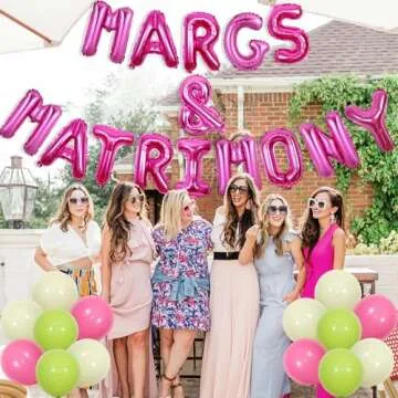 Wonmelody Martini Party Decorations Margs and Matrimony Balloon Banner Lime and Diamond Ring Balloon Mexican Fiesta Bridal Shower Carnival Cinco De Mayo Wedding Engagement Decor