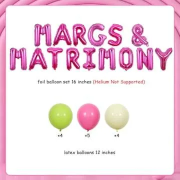 Wonmelody Martini Party Decorations Margs and Matrimony Balloon Banner Lime and Diamond Ring Balloon Mexican Fiesta Bridal Shower Carnival Cinco De Mayo Wedding Engagement Decor