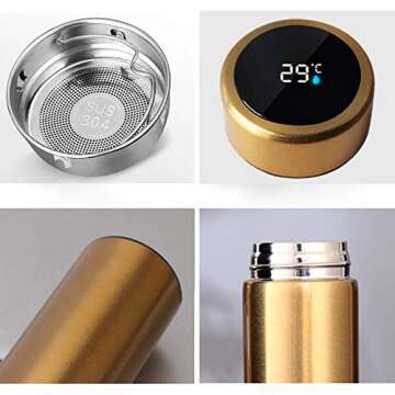 Locckmy Water Bottle with LED Temperature Display,Double Walled Vacuum Insulated Water Bottle,Stainl...