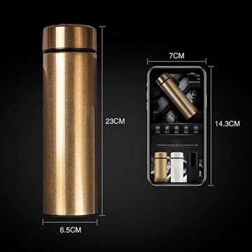 Locckmy Water Bottle with LED Temperature Display,Double Walled Vacuum Insulated Water Bottle,Stainless Steel Sports AutomotiveTravel Mug,BPA-free Leak Proof Keep Cold and Keep Warm 12H