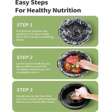 KOOC Slow Cooker Liners 13x21 inch 10 Count Large Size Disposable Pot Liners Cooking Bags Fit 3QT to 8.5QT Pot BPA Free Fresh Locking Seal Design