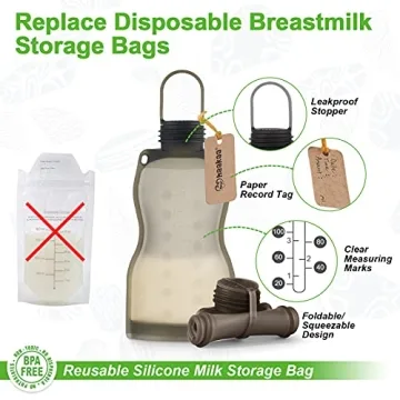 Haakaa Silicone Milk Storage Bags - Eco-friendly 9 oz bags