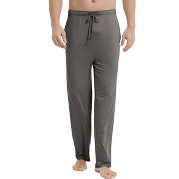 GYS Mens Pajama Pants - Soft Comfy Lounge Bottom with Pockets