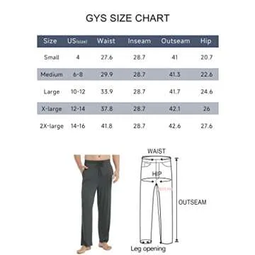 GYS Mens Pajama Pants - Soft Comfy Lounge Bottom with Pockets