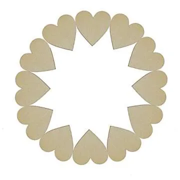 Fyess 150PCS Wooden Love Hearts for Wedding Decor