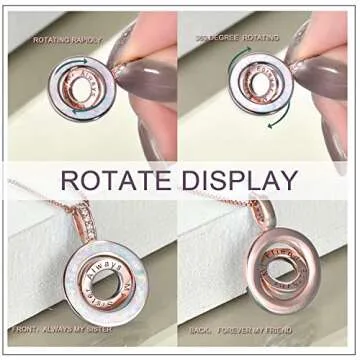 WINNICACA Gifts for Sisters from Sisters 925 Sterling Silver Created Opal Always My Sister Forever My Friend Sister Necklace Christmas Gifts for Sister Birthday Gifts for Sister Ideal Christmas gift