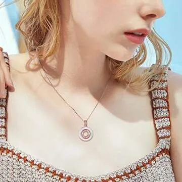 WINNICACA Gifts for Sisters from Sisters 925 Sterling Silver Created Opal Always My Sister Forever My Friend Sister Necklace Christmas Gifts for Sister Birthday Gifts for Sister Ideal Christmas gift