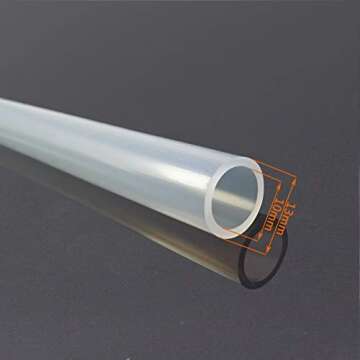 Silicone Tubing, Home Brewing and Winemaking Silicone Tubing, 10mm(3/8 inch) ID x 13mm(1/2 inch) OD, 10 ft, High Temp Food Grade Tube, Flexible Hose Pipe with Stainless Worm Gear Hose Clamps