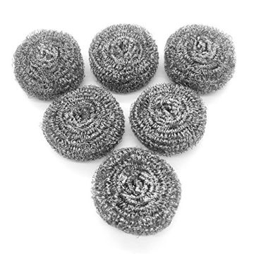 KTOJOY 6 Pack Stainless Steel Wool Scrubber - Durable Cleaning Solution for Home and Kitchen