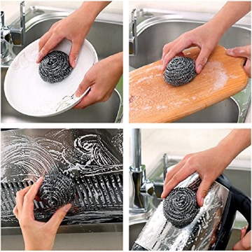 KTOJOY 6 Pack Stainless Steel Wool Scrubber for All Uses