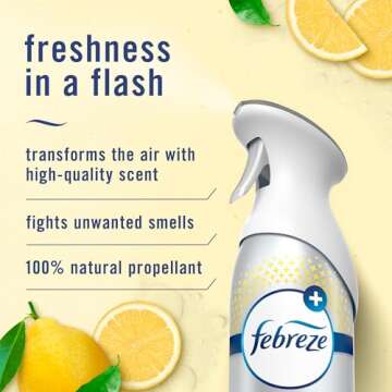 Febreze Air Mist Spray - Kitchen Odor Fighter with Fresh Lemon Scent, 8.8oz, 3 Count