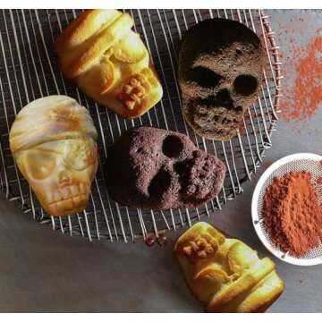 Jefuzh Skull Cake Pan Silicone Mold for Fun Baking