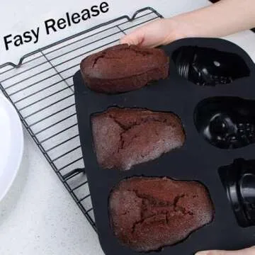Jefuzh Skull Cake Pan Silicone Mold for Fun Baking