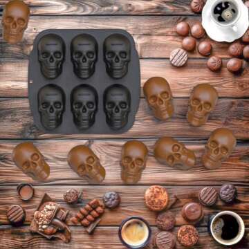 Jefuzh Skull Cake Pan Silicone Mold for Fun Baking