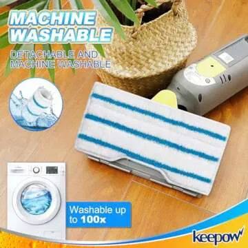 KEEPOW Reusable Vacmop Replacement Pads, Mop Pads Refills Compatible with Shark Vac Mop VM252 VM200 VC205 VM250 /QM250 VM190 VM200P12, Hardwood Floor Mop Pad with Upgraded Dirt Chamber (1+2+3 Pads)