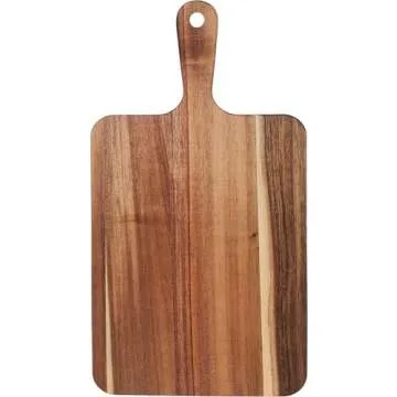 ZeQi Acacia Wood Cutting Board with Handle 13.7''X7'' / Charcuterie Board/Serving Board/Cheese, Bread, Vegetables & Fruits Serving Board (Rectangular)