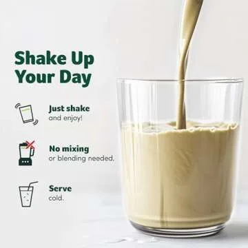 Purely Inspired Ready to Drink Organic Protein Shake, French Vanilla (12 Pack) - Plant-Based RTD Nutritional Protein Drinks - Zero-Sugar & Gluten-Free Meal Replacement Drink Liquid Protein