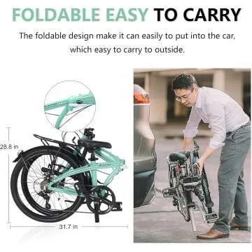 ZUKKA Folding Bike with 7 Speed & Dual Disc Brake