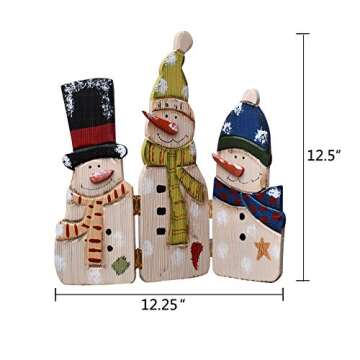 Wood Snowman Tabletop Decoration for Holiday Cheer