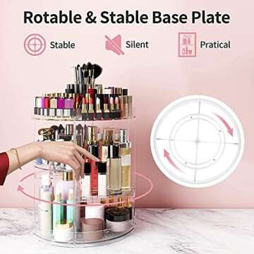 YITAHOME Makeup Organizer with 360 Rotating Adjustable Design