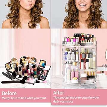 YITAHOME Makeup Organizer with 360 Rotating Adjustable Design