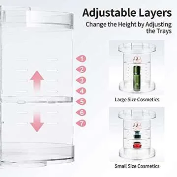 YITAHOME Makeup Organizer with 360 Rotating Adjustable Design