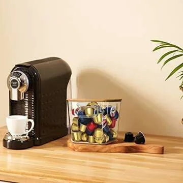 Qilinba K Cup Organizer with Bamboo Lids, 3 PACK Coffee Pod Holder Large Capacity Container for Keurig Creamer Suger, Cafe Bar Organizer