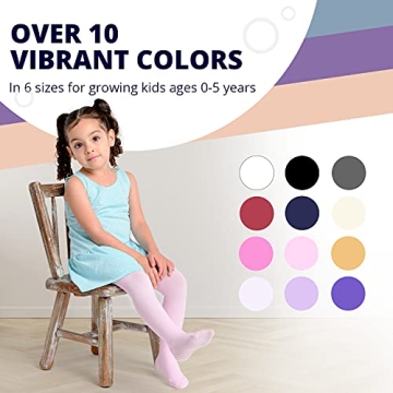 LA ACTIVE Baby Girl Tights - Warm Non-Skid Cotton Leggings