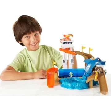 Hot Wheels Toy Car Track Set, Color Shifters Sharkport Showdown - Ultimate Racing Experience!