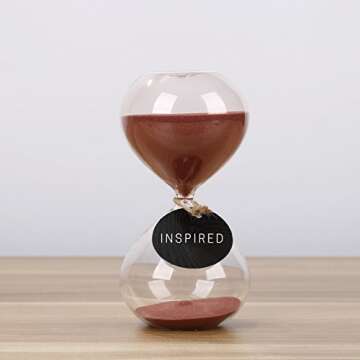 SWISSELITE Puff Sand Timer, Hourglass Sand Timers, Inspired Glass for Home, Desk, Office Decor