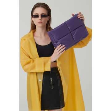 Tote Bags for Women Soft Puffer Down Padding Shoulder Bags Top-Handle Bags Square Solid Handbags