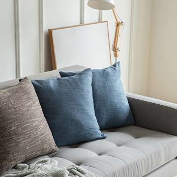 MIULEE Decorative Linen Cushions, Set of 2 for Home Decor