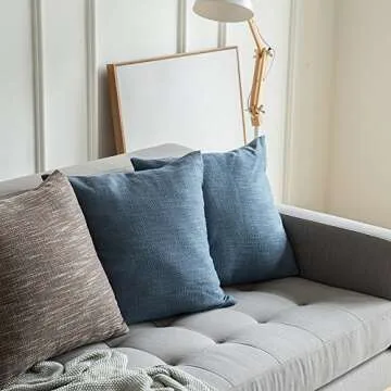 MIULEE Decorative Linen Cushions, Set of 2 for Home Decor