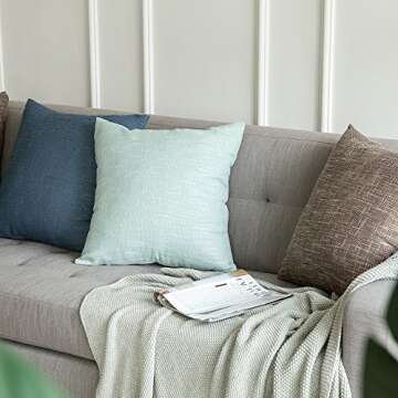 MIULEE Decorative Linen Cushions, Set of 2 for Home Decor