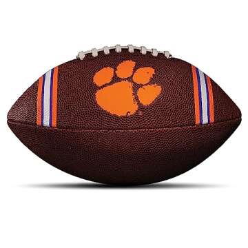 Franklin Sports Clemson Tigers Kids NCAA Youth Football - Official College Team Football with Team Logos - Junior Size Football