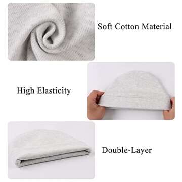 Zsedrut Spring Infant Hospital Beanie Newborn Baby Girls Cotton Hat Tolddler Boy Soft Double-Layer Hat(Preemie/Newborn,White+Blue+Gray+Green)