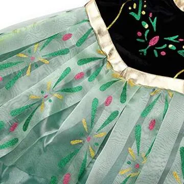 GJDAMFD Princess Dress up Clothes for Little Girls Green Costume Dresses with Accessories for Halloween Birthday Party 5T