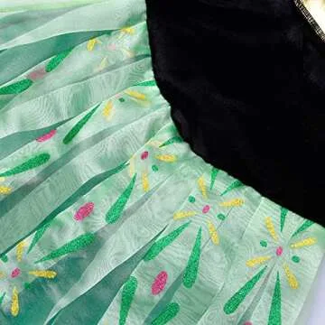 GJDAMFD Princess Dress up Clothes for Little Girls Green Costume Dresses with Accessories for Halloween Birthday Party 5T