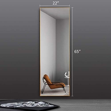 Elegant 65"×22" Full Length Mirror with Gold Frame