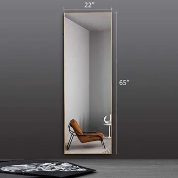 Elegant 65"×22" Full Length Mirror with Gold Frame