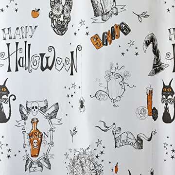 SKL Home Happy Halloween Shower Curtain & Hook Set, Multicolored 12 Piece