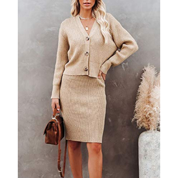 Fessceruna Women's 2-Piece Sleek Sweater Set