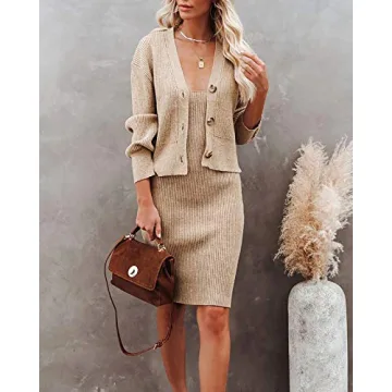 Fessceruna Women's 2-Piece Sleek Sweater Set