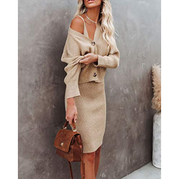 Fessceruna Women's 2-Piece Sleek Sweater Set